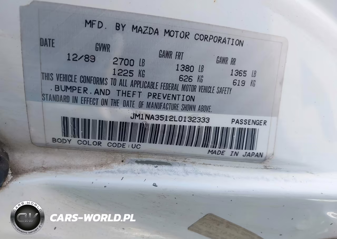 1990 Mazda Mx-5 Miata VIN:JM1NA3512L0132333 - 9