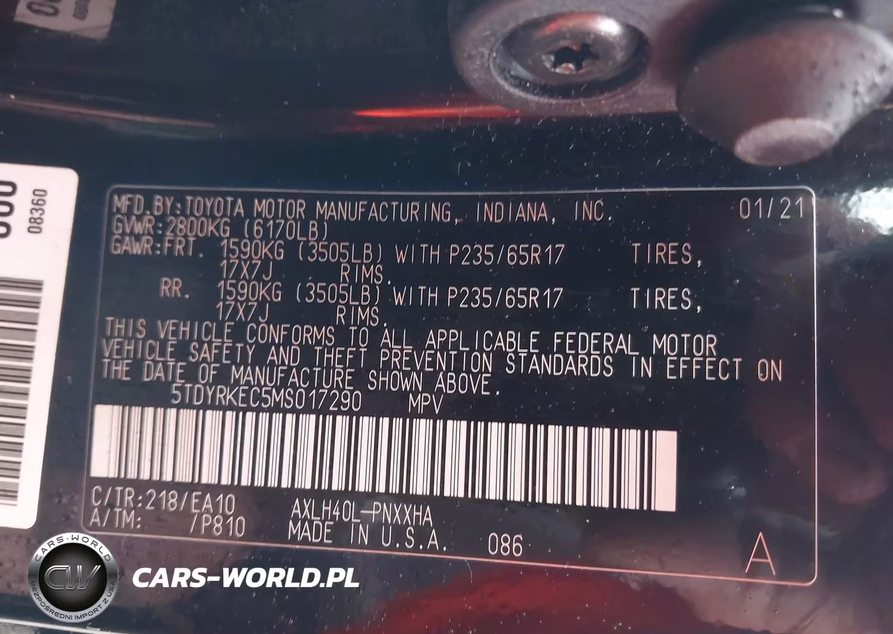 2021 Toyota Sienna Xle VIN:5TDYRKEC5MS017290 - 9