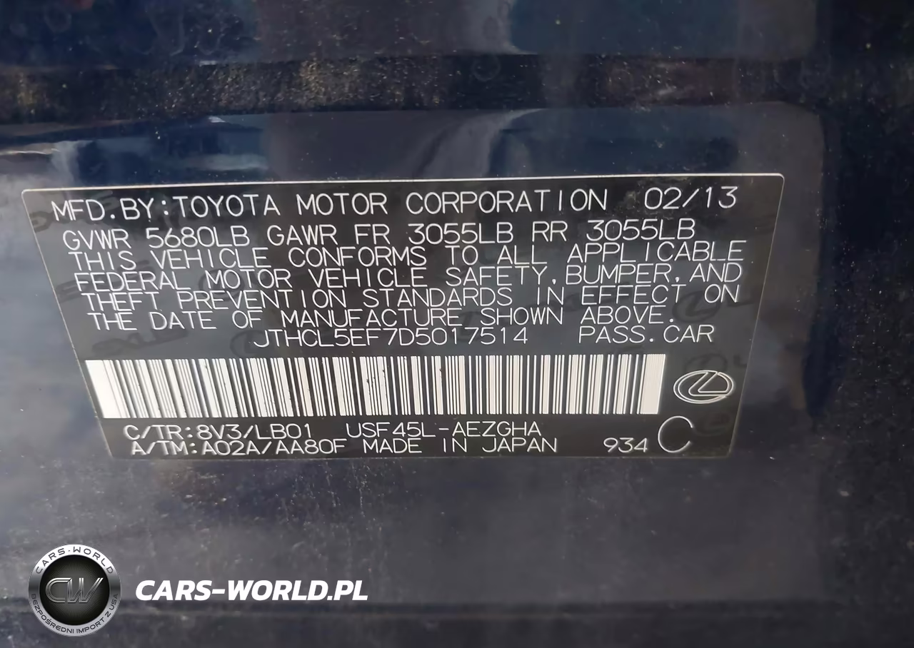 2013 Lexus Ls 460 VIN:JTHCL5EF7D5017514 - 9