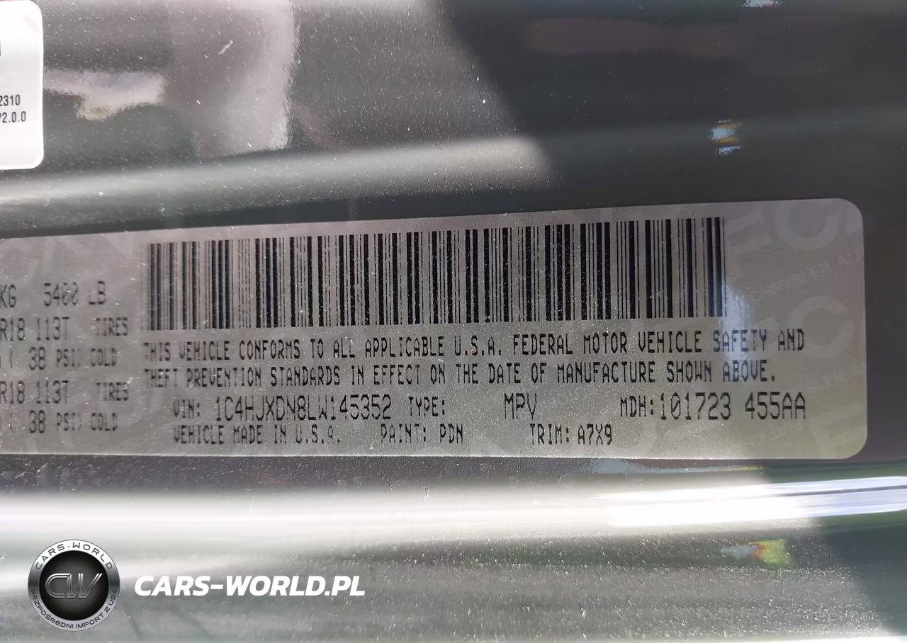 2020 Jeep Wrangler Unlimited Sport Altitude 4X4 VIN:1C4HJXDN8LW145352 - 9