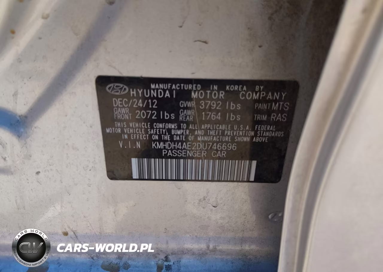 2013 Hyundai Elantra Limited VIN:KMHDH4AE2DU746696 - 9