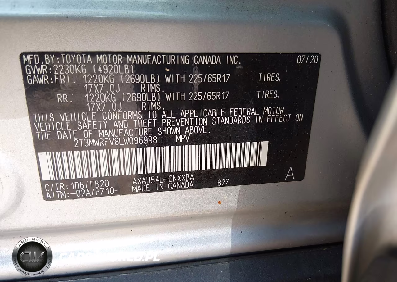 2020 Toyota Rav4 Hybrid Le VIN:2T3MWRFV8LW096998 - 9