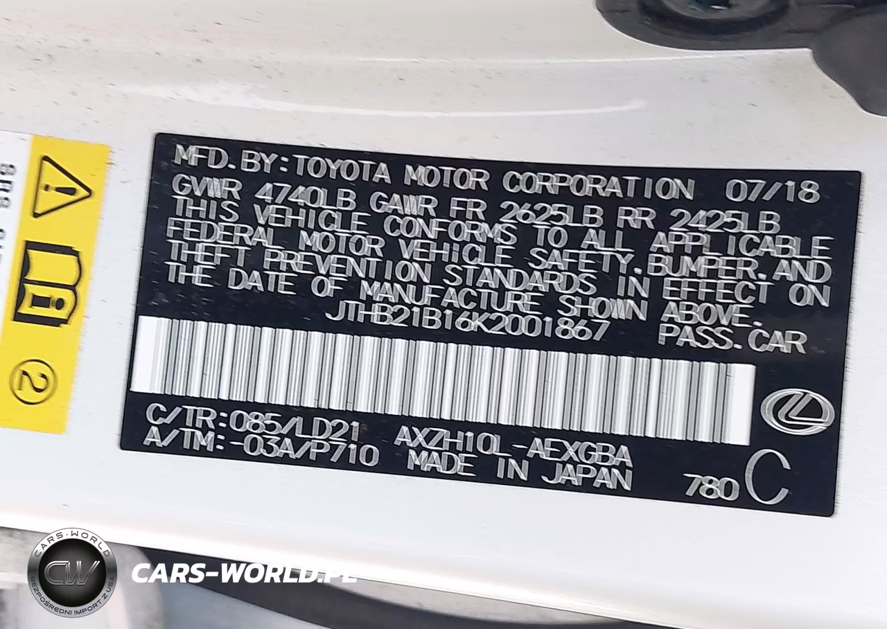 2019 Lexus Es 300H VIN:JTHB21B16K2001867 - 9