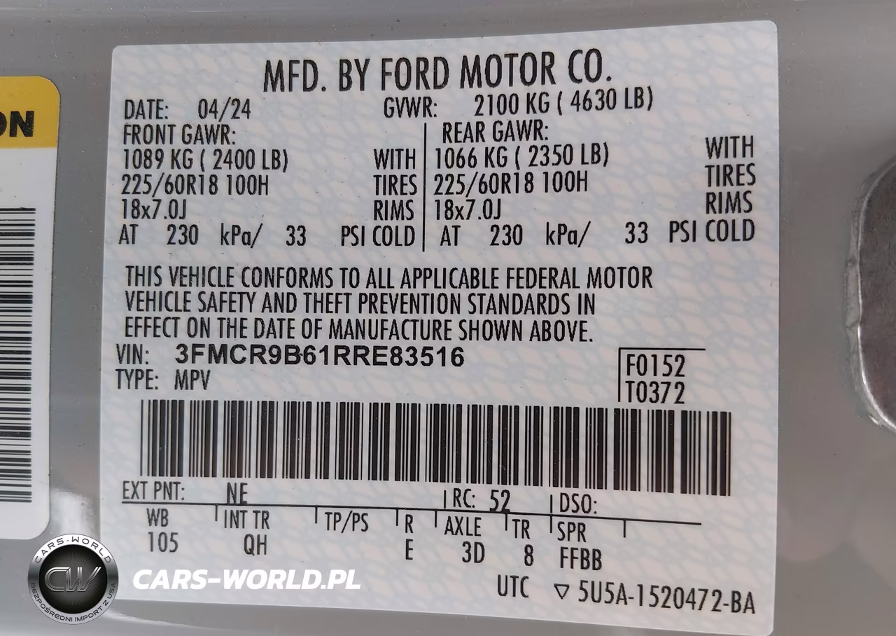 2024 Ford Bronco Sport Big Bend VIN:3FMCR9B61RRE83516 - 9