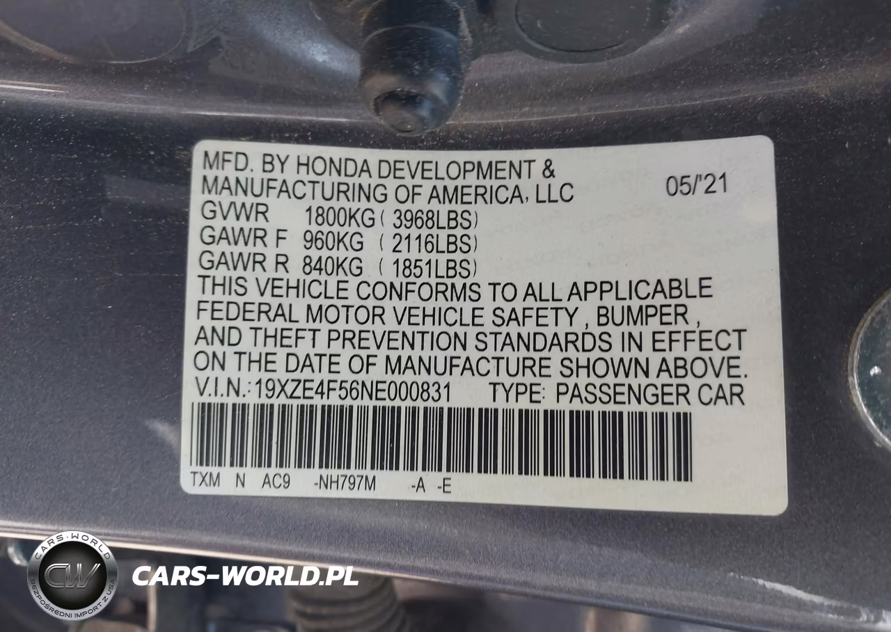 2022 Honda Insight Ex VIN:19XZE4F56NE000831 - 9