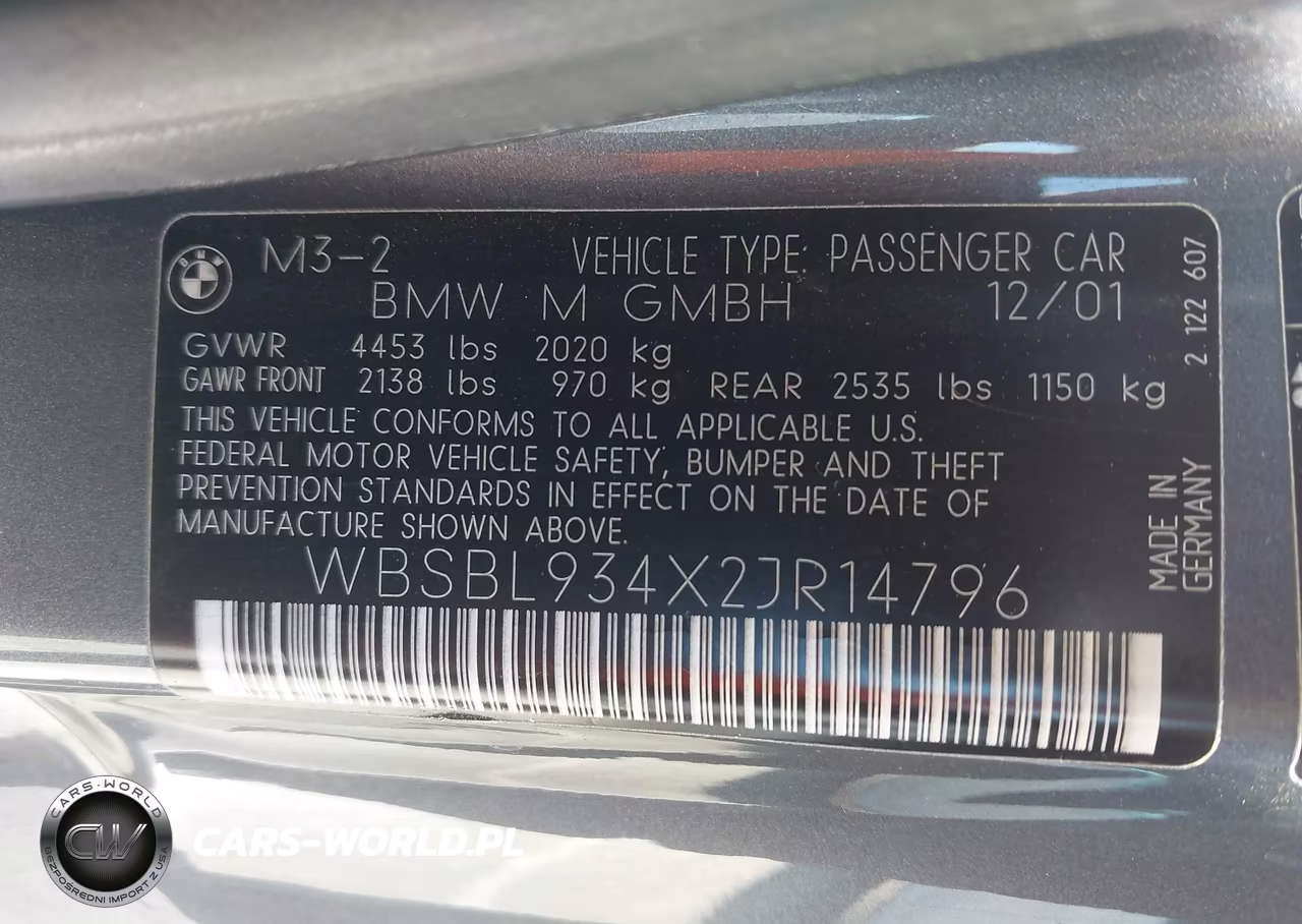 2002 BMW M3 VIN:WBSBL934X2JR14796 - 9