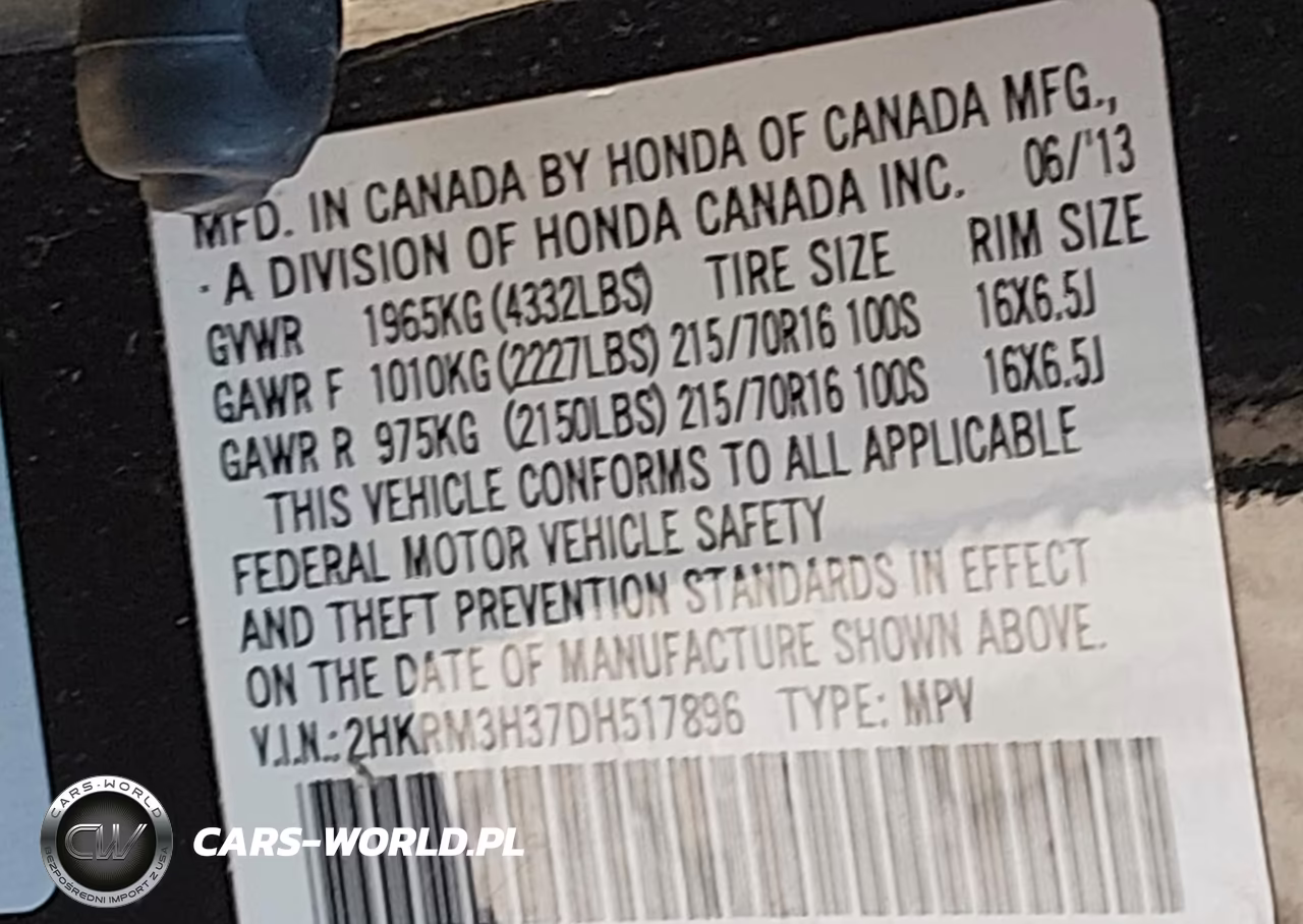 2013 Honda Cr-V Lx VIN:2HKRM3H37DH517896 - 9