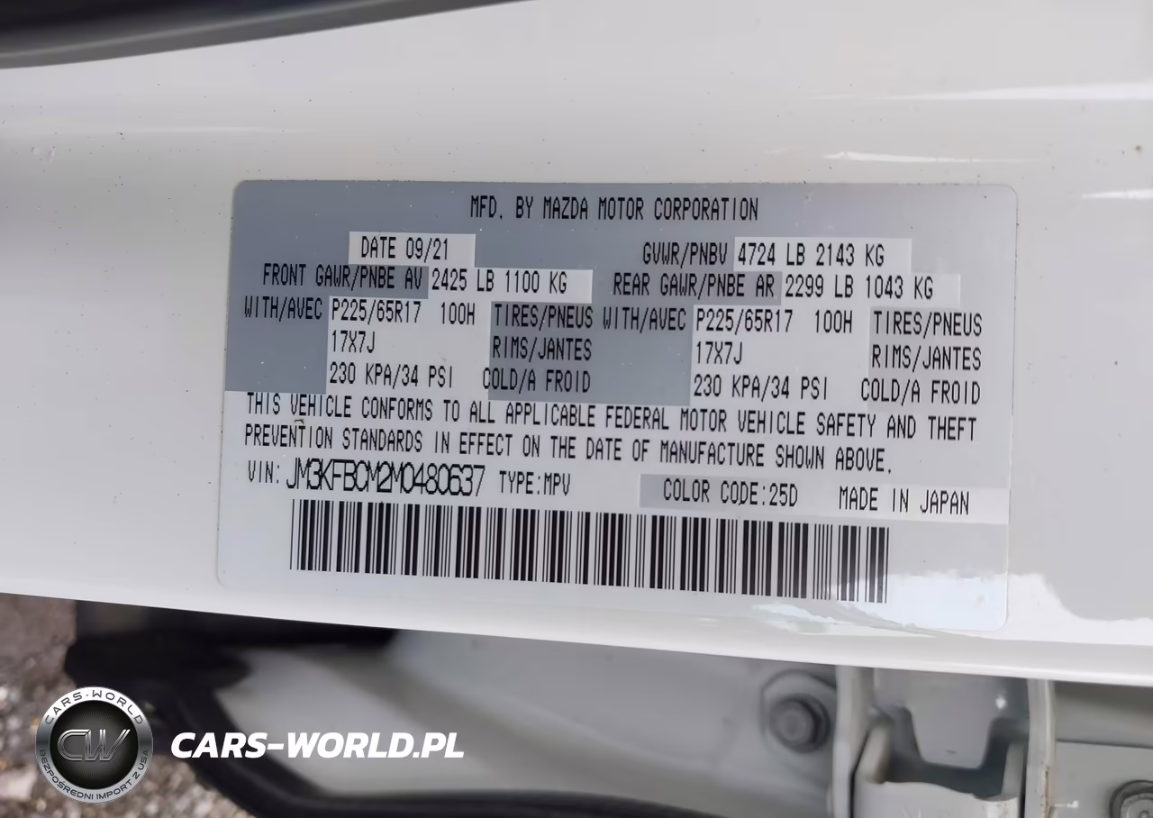 2021 Mazda Cx-5 Touring VIN:JM3KFBCM2M0480637 - 9