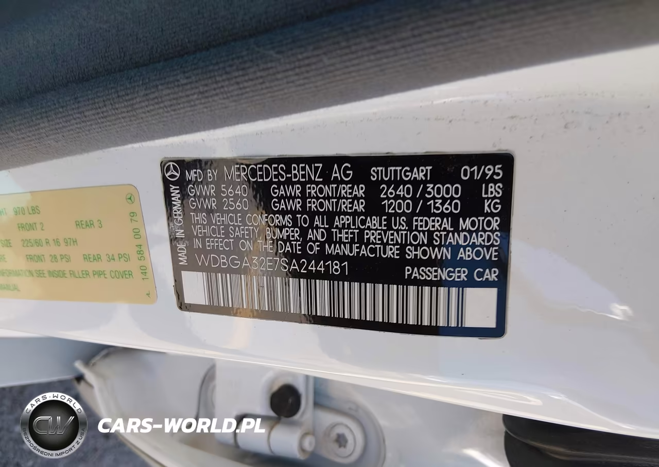 1995 Mercedes-Benz S 320W VIN:WDBGA32E7SA244181 - 9