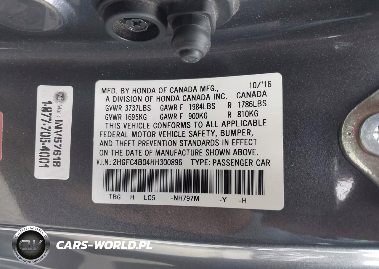 2017 Honda Civic Lx-P VIN:2HGFC4B04HH300896 - 9
