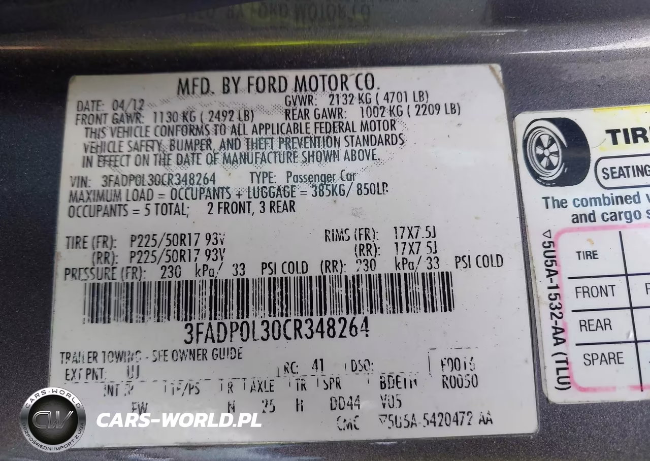 2012 Ford Fusion Hybrid VIN:3FADP0L30CR348264 - 9