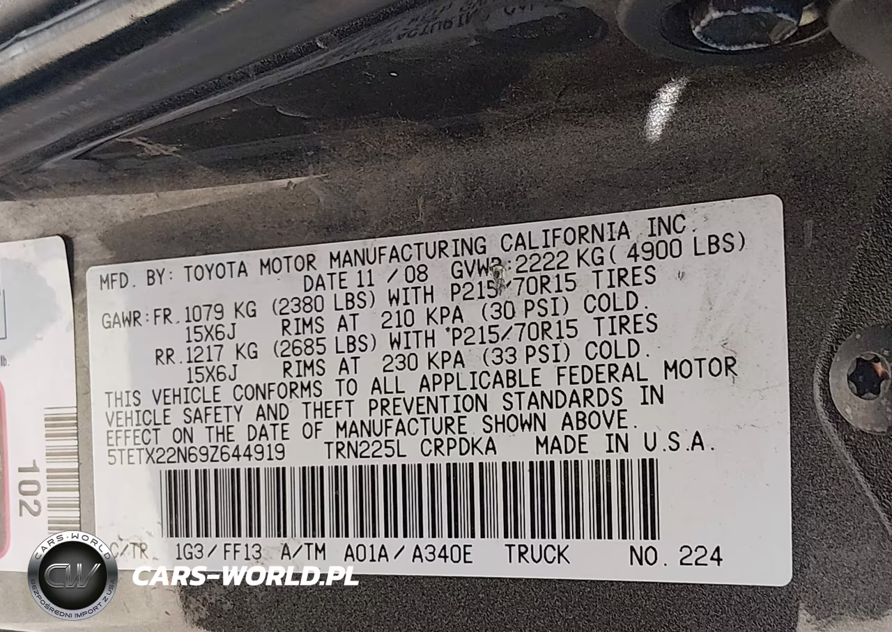 2009 Toyota Tacoma VIN:5TETX22N69Z644919 - 9