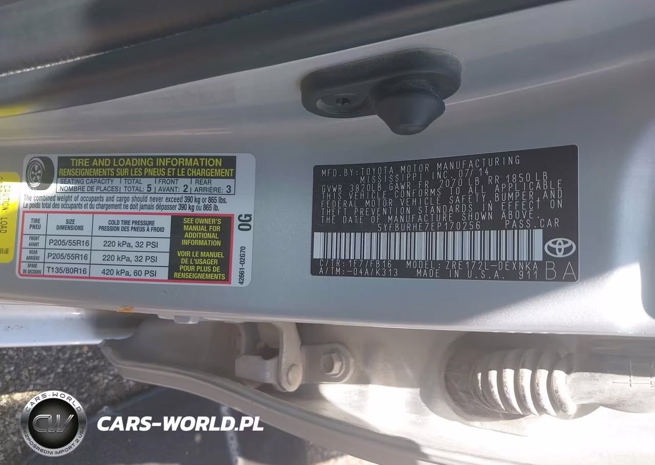 2014 Toyota Corolla Le VIN:5YFBURHE7EP170256 - 9