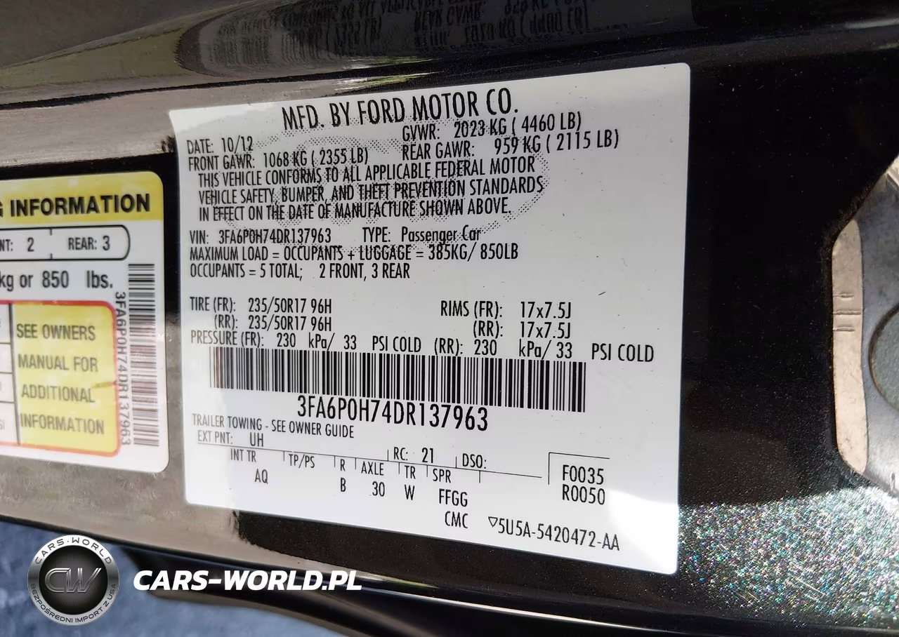 2013 Ford Fusion Se VIN:3FA6P0H74DR137963 - 9