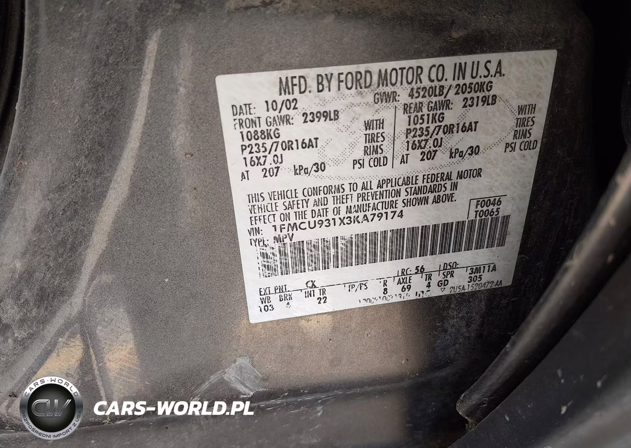 2003 Ford Escape Xlt VIN:1FMCU931X3KA79174 - 9
