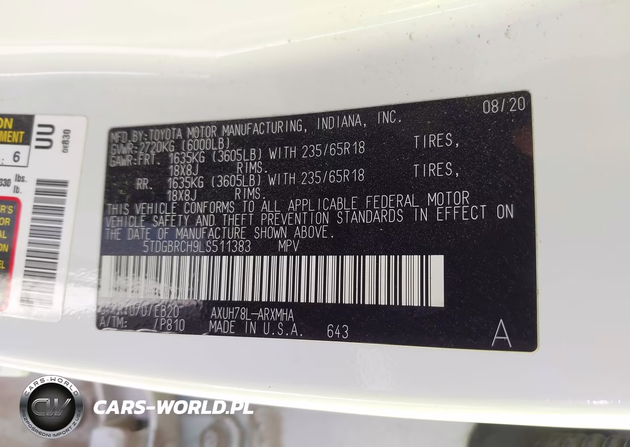 2020 Toyota Highlander Hybrid Xle VIN:5TDGBRCH9LS511383 - 9