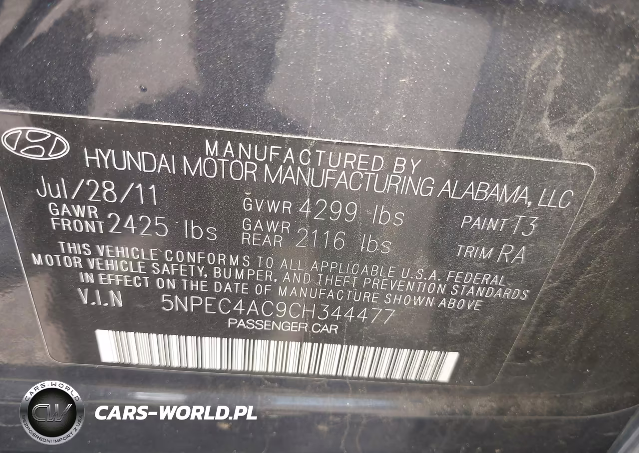 2012 Hyundai Sonata Se-Limited VIN:5NPEC4AC9CH344477 - 9