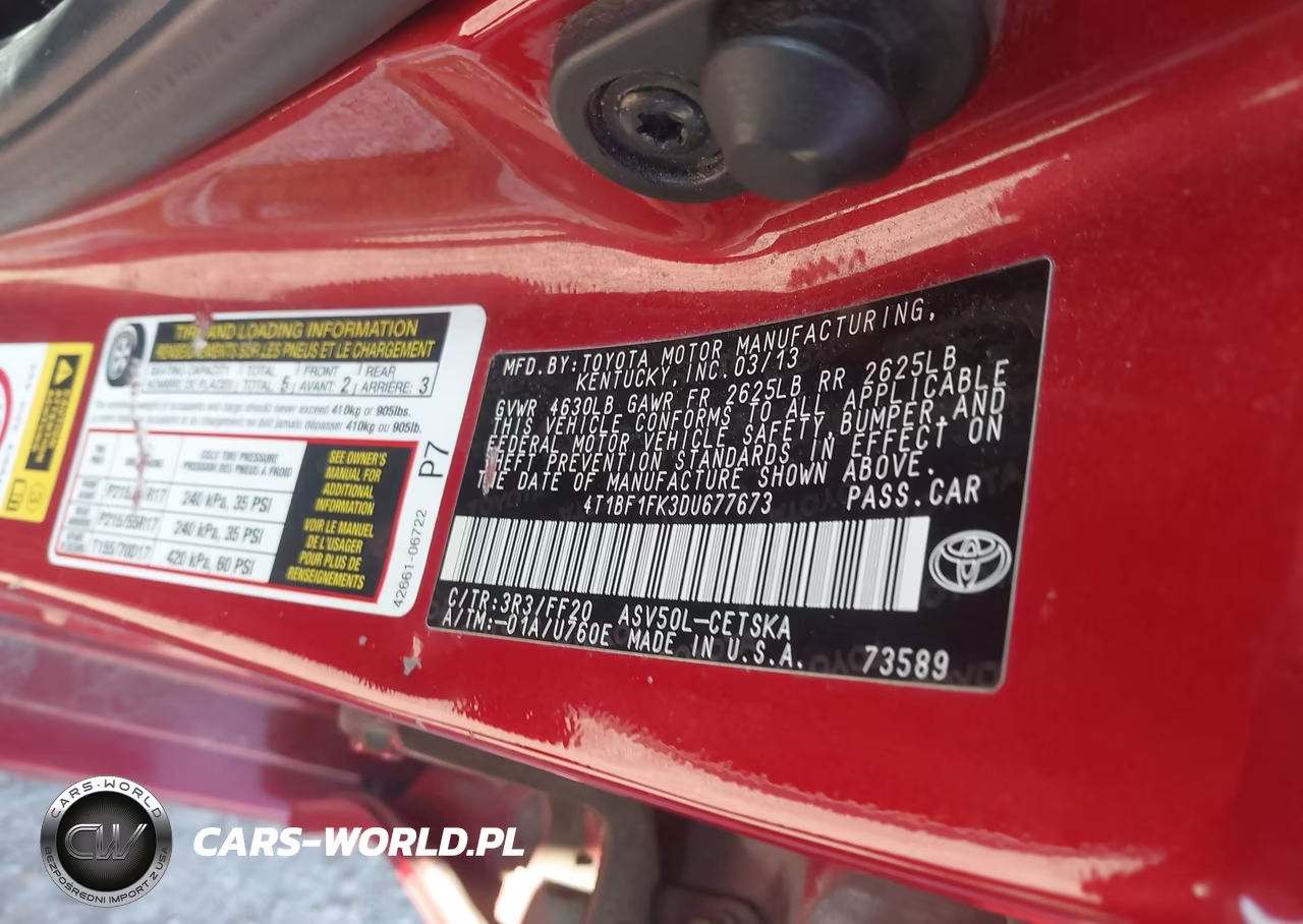 2013 Toyota Camry Se VIN:4T1BF1FK3DU677673 - 9