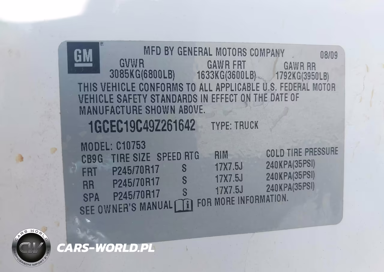 2009 Chevrolet Silverado 1500 Work Truck VIN:1GCEC19C49Z261642 - 9