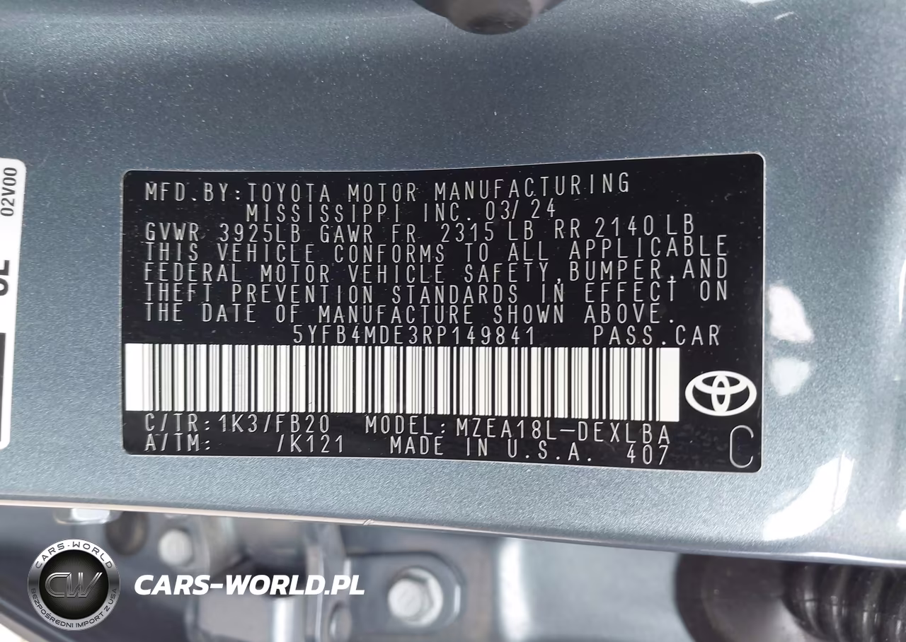2024 Toyota Corolla Le VIN:5YFB4MDE3RP149841 - 9