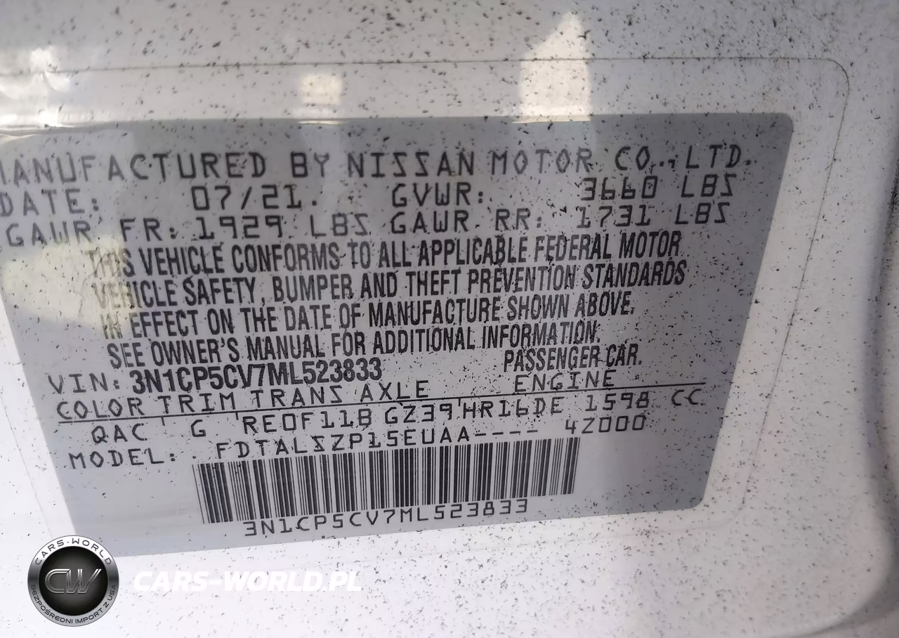 2021 Nissan Kicks Sv Xtronic Cvt VIN:3N1CP5CV7ML523833 - 9