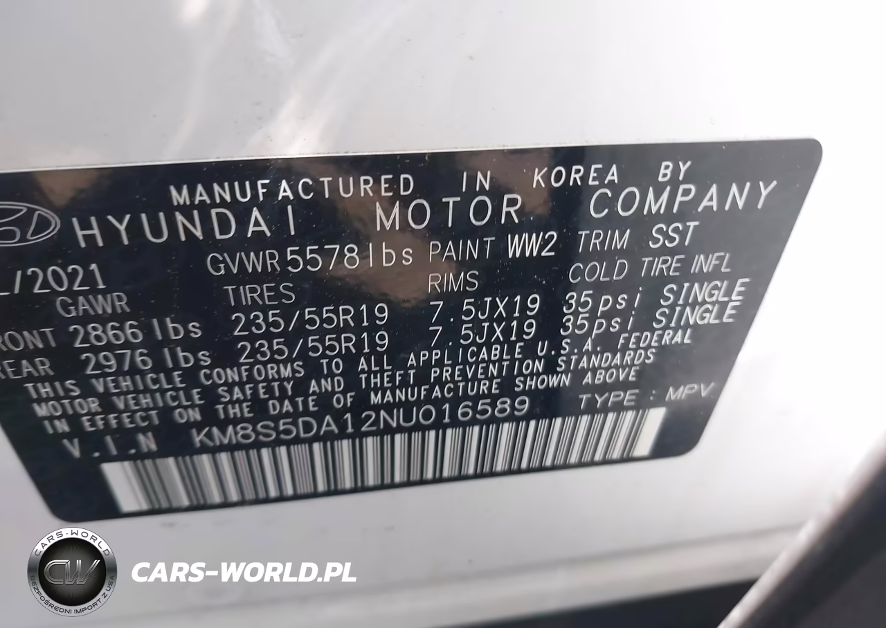 2022 Hyundai Santa Fe Hybrid Limited VIN:KM8S5DA12NU016589 - 9