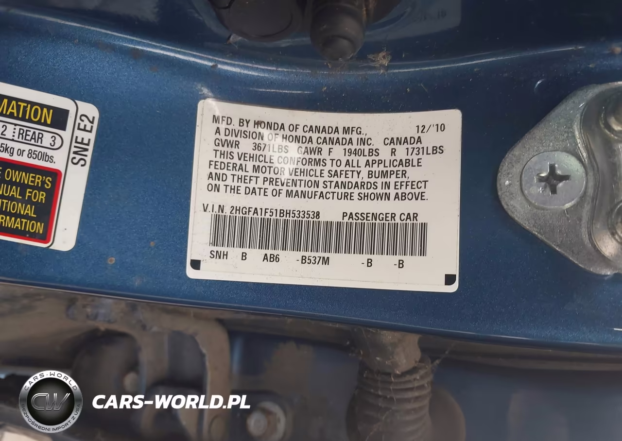 2011 Honda Civic Lx VIN:2HGFA1F51BH533538 - 9