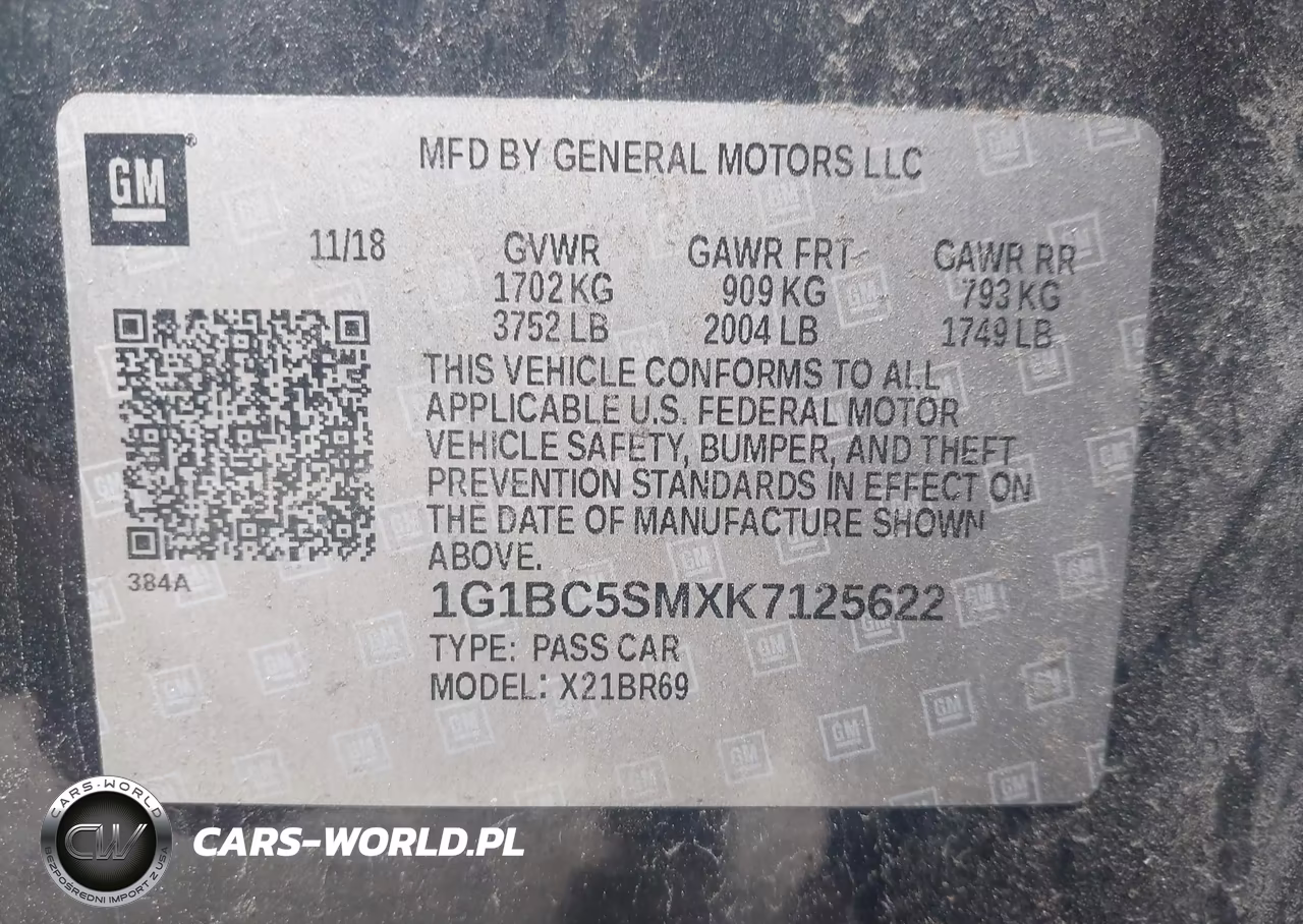 2019 Chevrolet Cruze Ls VIN:1G1BC5SMXK7125622 - 9