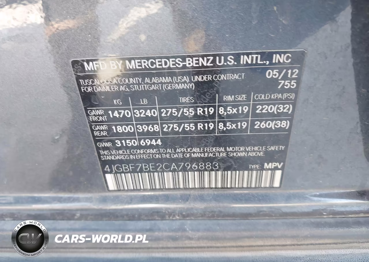 2012 Mercedes-Benz Gl 450 4Matic VIN:4JGBF7BE2CA796883 - 9