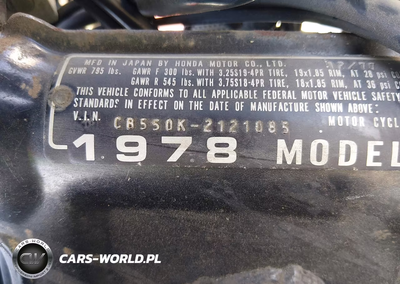 1978 Honda Cb550 VIN:CB550K2121085 - 10
