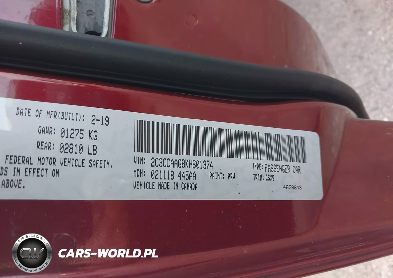 2019 Chrysler 300 Touring VIN:2C3CCAAG8KH601374 - 9
