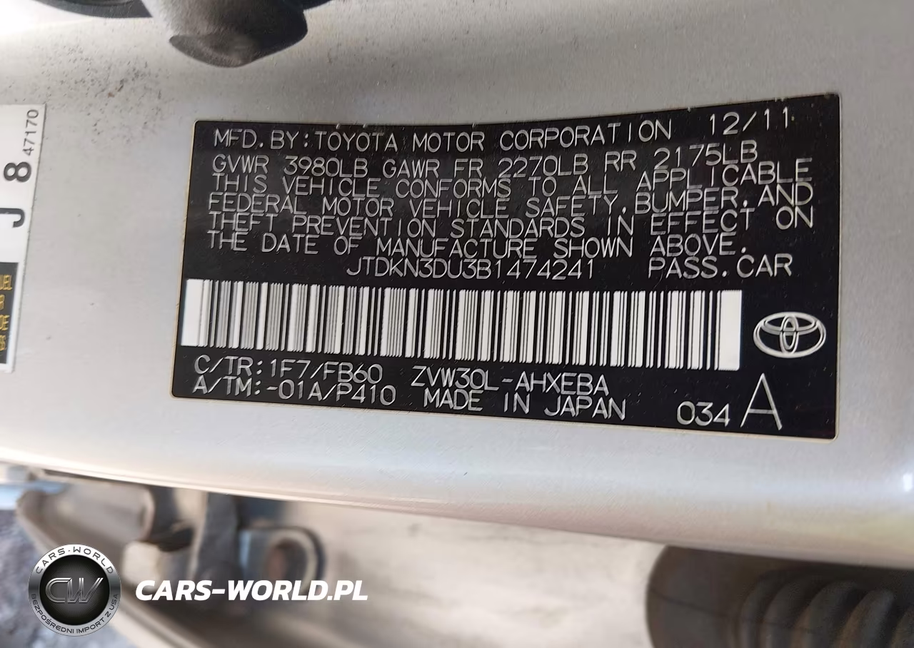 2011 Toyota Prius Two VIN:JTDKN3DU3B1474241 - 9