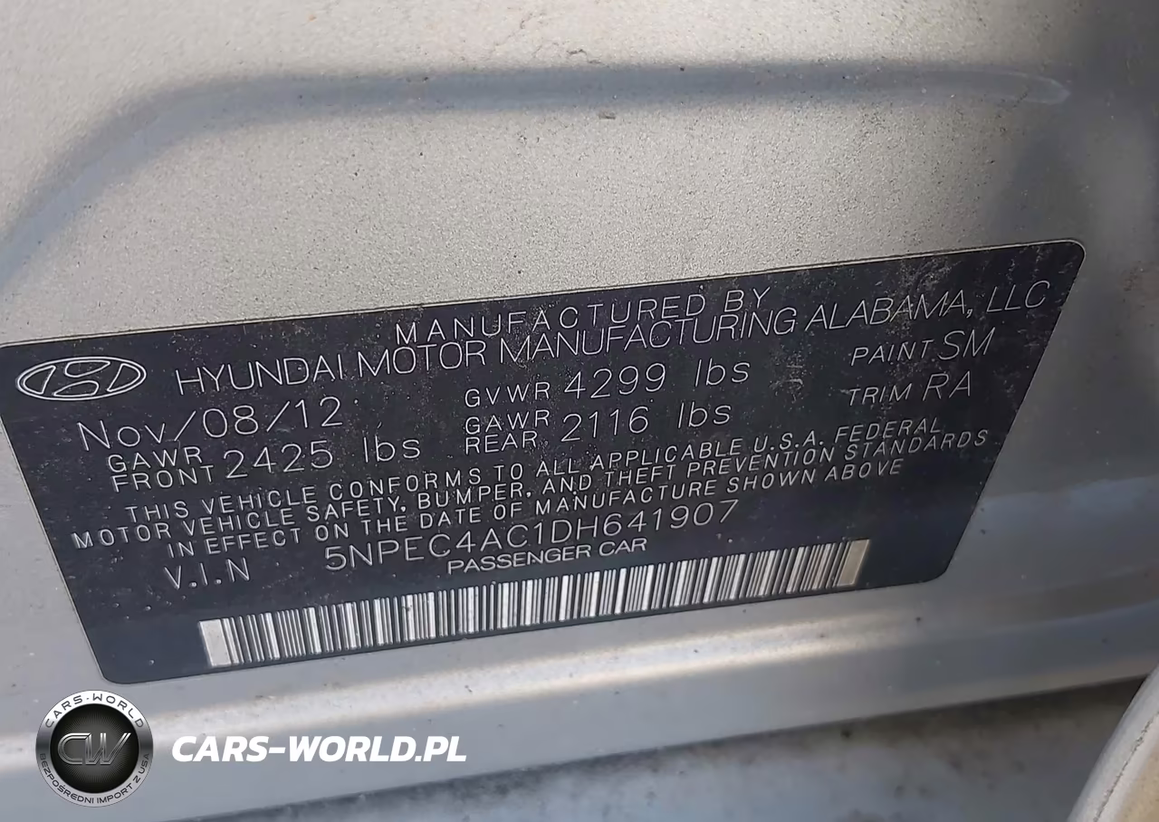 2013 Hyundai Sonata Limited VIN:5NPEC4AC1DH641907 - 9
