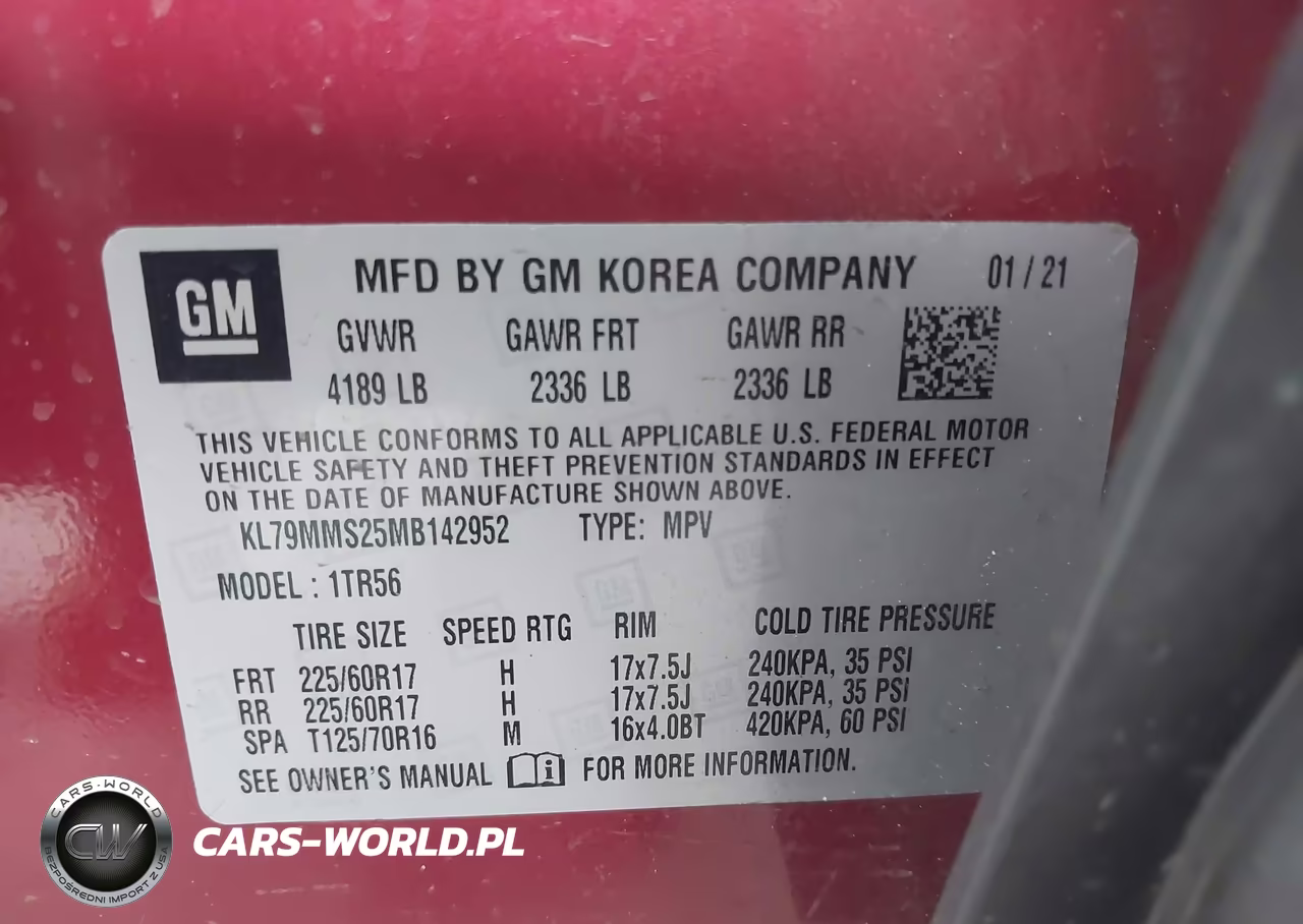 2021 Chevrolet Trailblazer Fwd Ls VIN:KL79MMS25MB142952 - 9