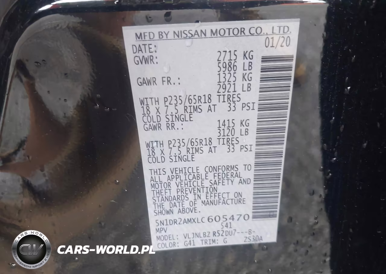 2020 Nissan Pathfinder S 4Wd VIN:5N1DR2AMXLC605470 - 9