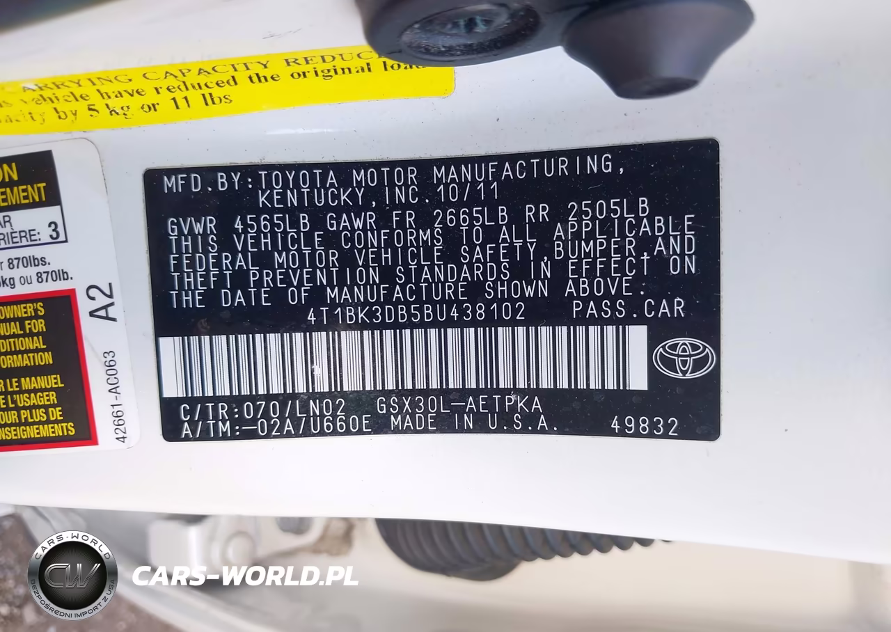 2011 Toyota Avalon Limited VIN:4T1BK3DB5BU438102 - 9