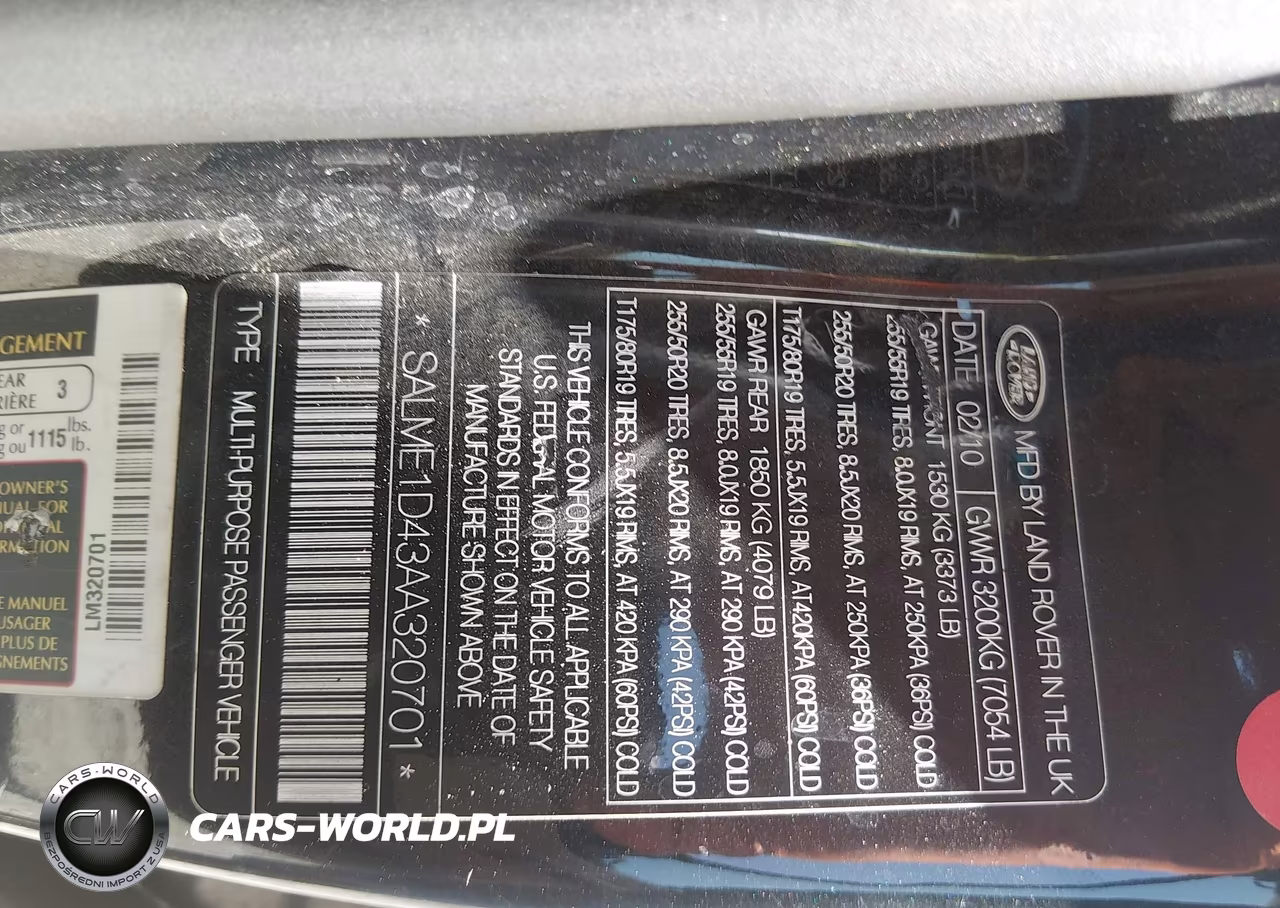 2010 Land Rover Range Rover Hse VIN:SALME1D43AA320701 - 9