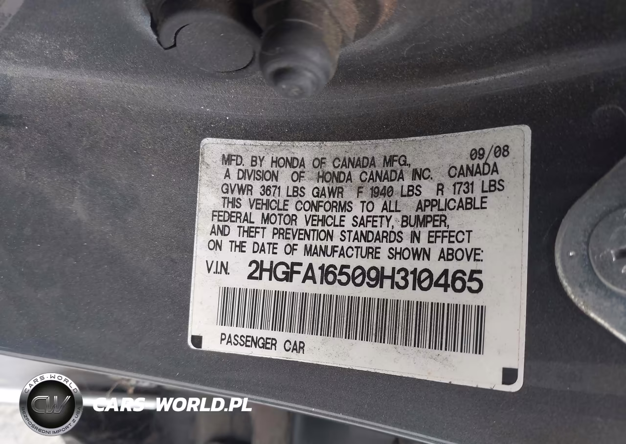 2009 Honda Civic Lx VIN:2HGFA16509H310465 - 9