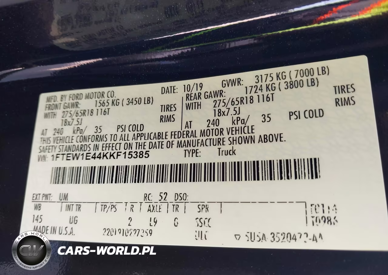 2019 Ford F-150 Xlt VIN:1FTEW1E44KKF15385 - 9