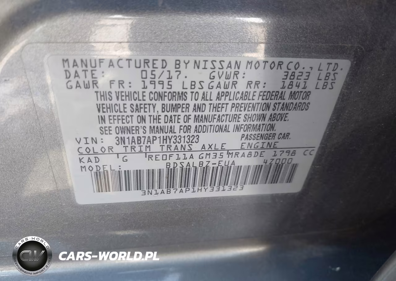 2017 Nissan Sentra S VIN:3N1AB7AP1HY331323 - 9