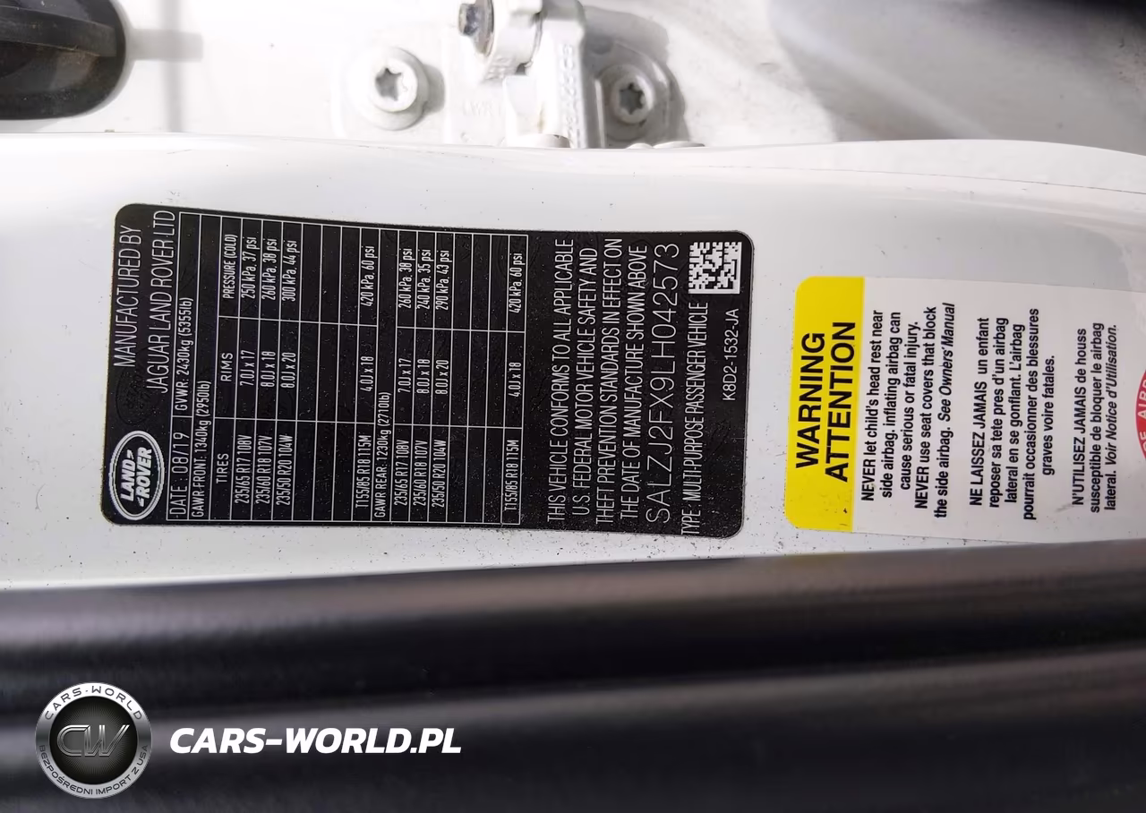 2020 Land Rover Range Rover Evoque S VIN:SALZJ2FX9LH042573 - 9