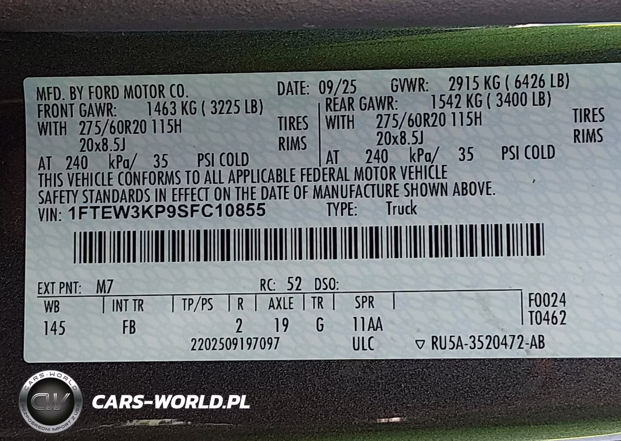 2025 Ford F-150 Xlt VIN:1FTEW3KP9SFC10855 - 9