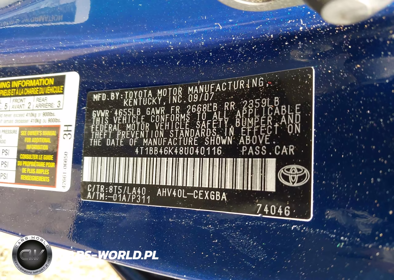2008 Toyota Camry Hybrid VIN:4T1BB46K48U040116 - 9