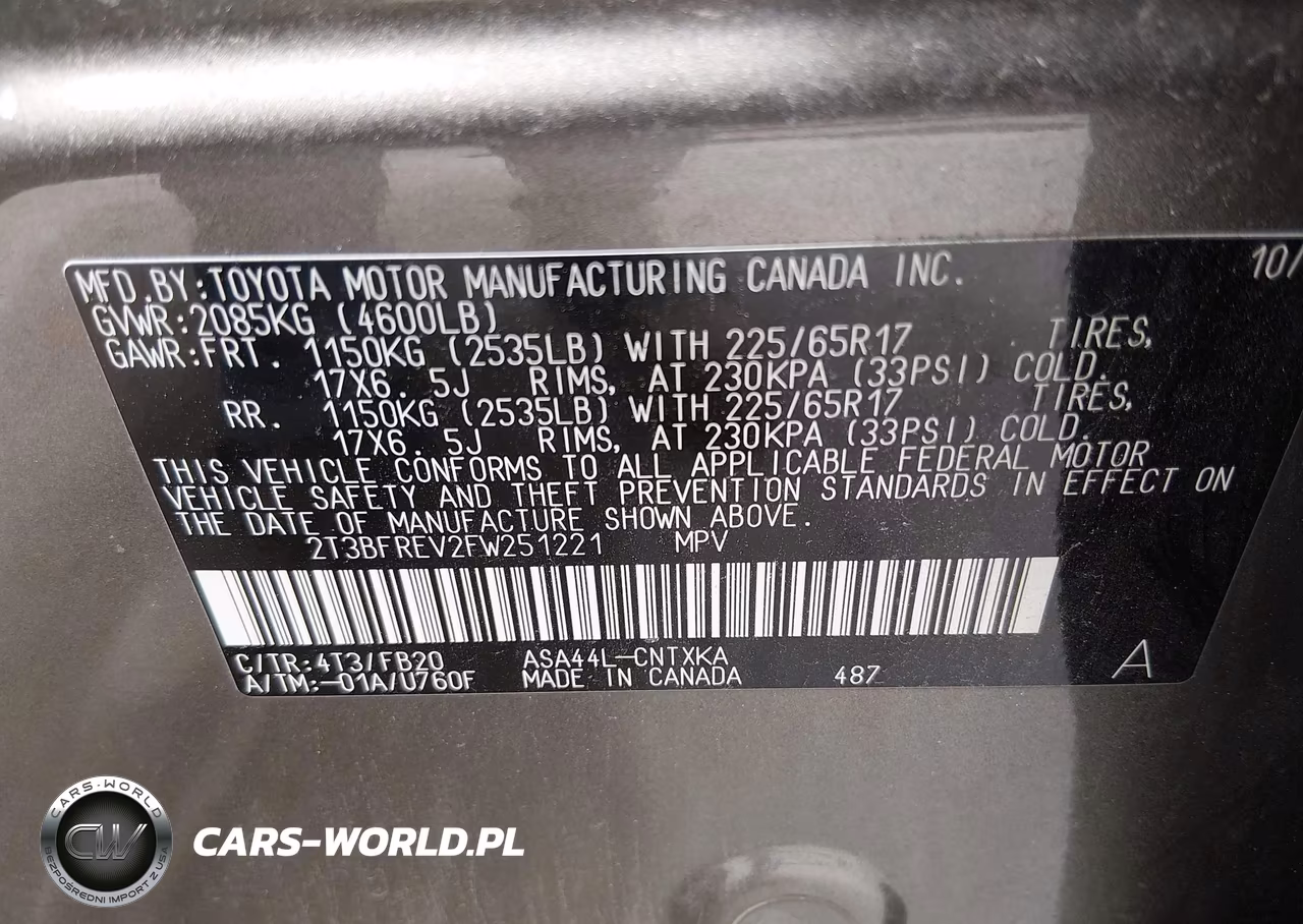 2015 Toyota Rav4 Le VIN:2T3BFREV2FW251221 - 9