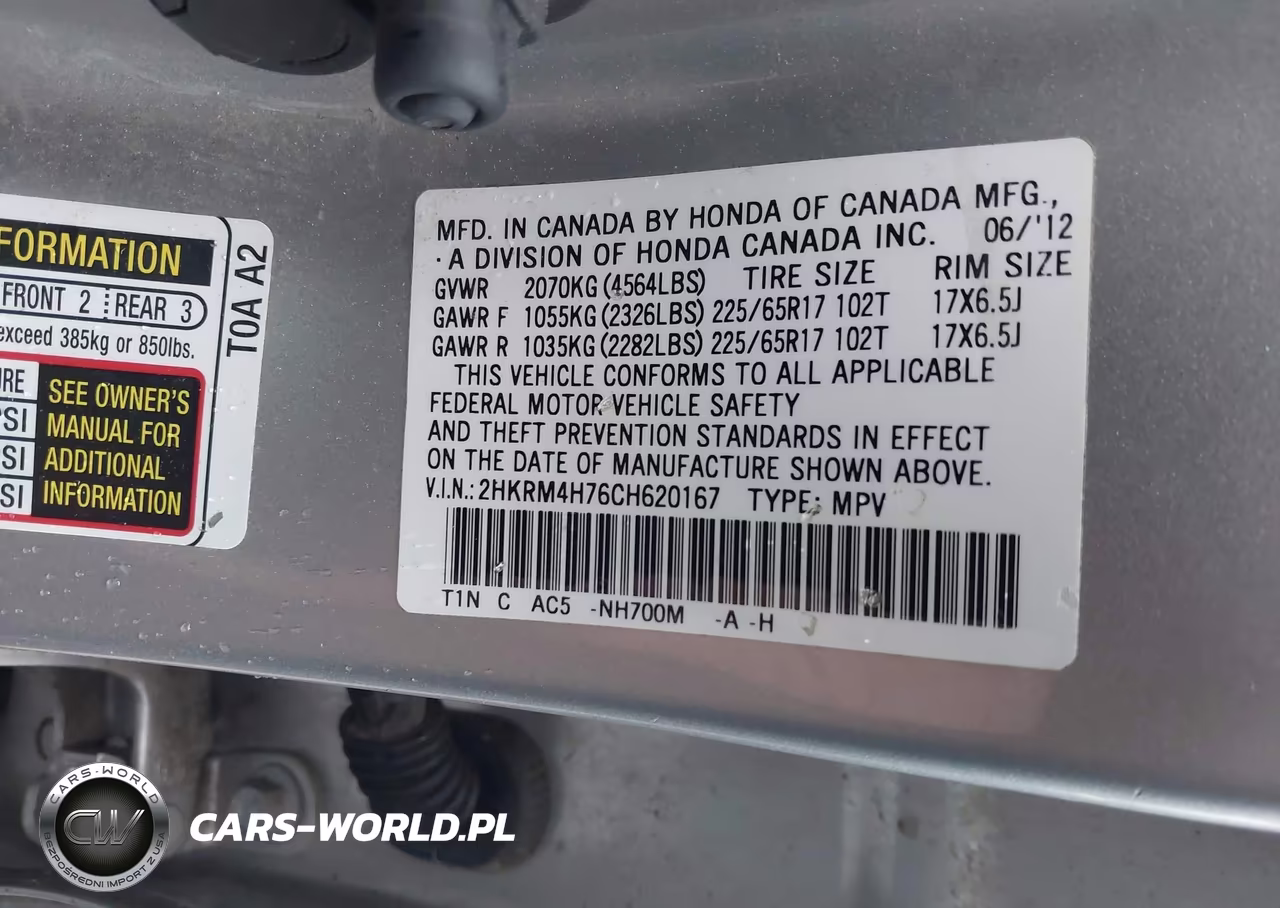 2012 Honda Cr-V Ex-L VIN:2HKRM4H76CH620167 - 9