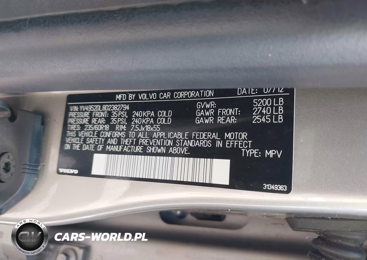 2013 Volvo Xc60 3.2-3.2 Platinum-3.2 Premier-3.2 Premier Plus VIN:YV4952DL8D2382794 - 9