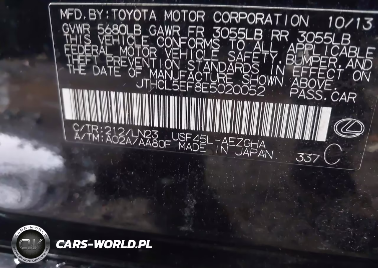 2014 Lexus Ls 460 VIN:JTHCL5EF8E5020052 - 9