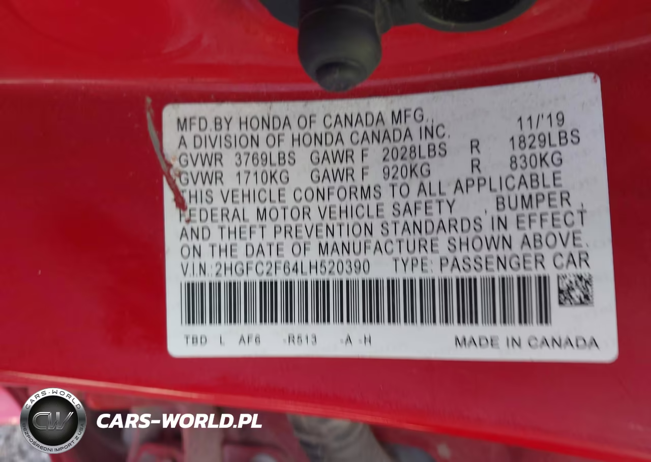 2020 Honda Civic Lx VIN:2HGFC2F64LH520390 - 9