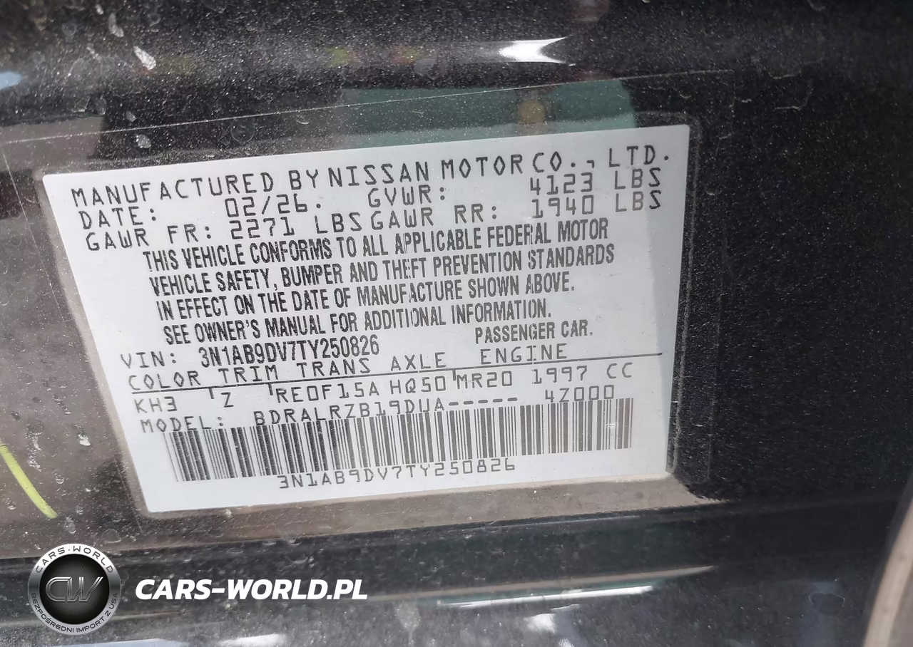 2026 Nissan Sentra Sr VIN:3N1AB9DV7TY250826 - 9