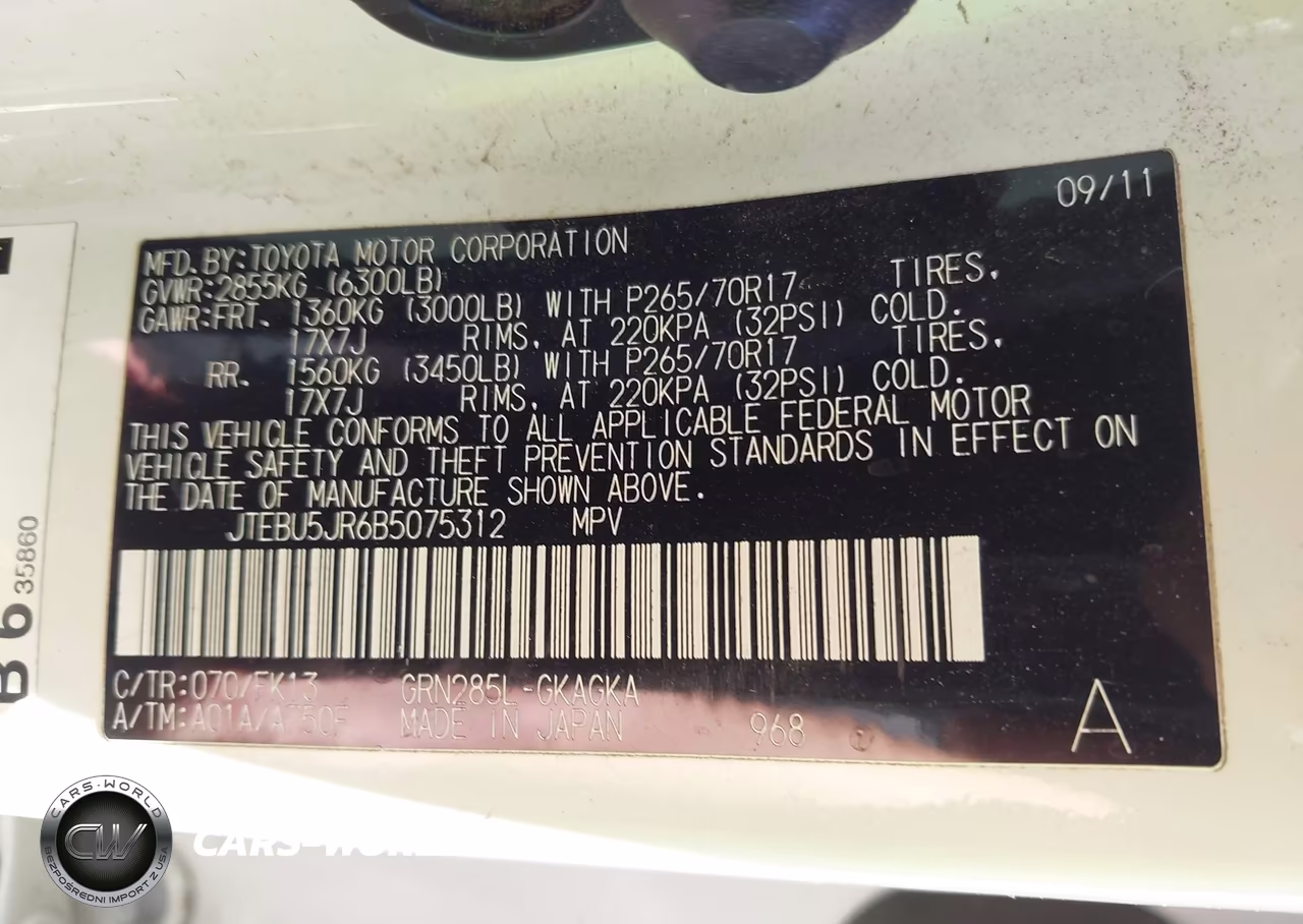 2011 Toyota 4Runner Sr5 V6 VIN:JTEBU5JR6B5075312 - 9